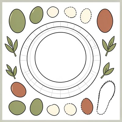 Szablon: papierowy talerzyk i elementy do wycinania