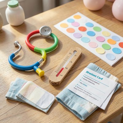 Fotografia rekwizytów — zestaw medyczny dla dzieci