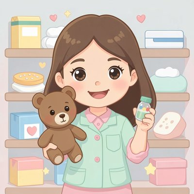 Plakat: Pani Farmaceutka i miś