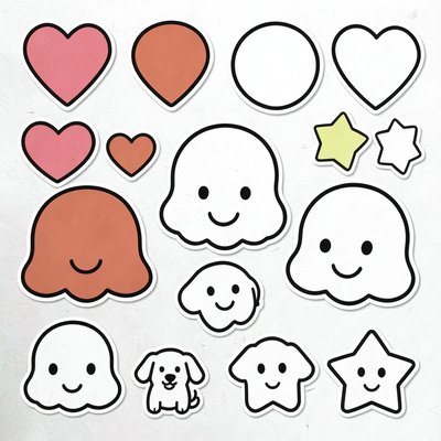 Szablony naklejek i prostych wycinanek