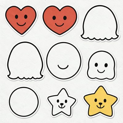 Szablony naklejek i prostych wycinanek