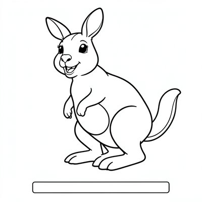Kolorowanka: prosty kangur