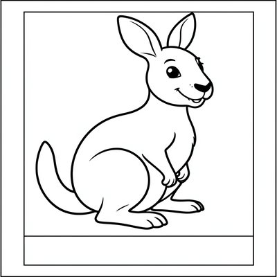 Kolorowanka: prosty kangur