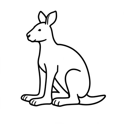 Sylwetka kangura - szablon do wycięcia
