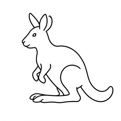 Sylwetka kangura - szablon do wycięcia