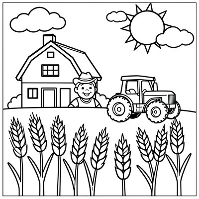 Kolorowanka — scena gospodarstwa