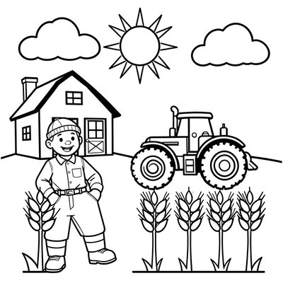 Kolorowanka — scena gospodarstwa