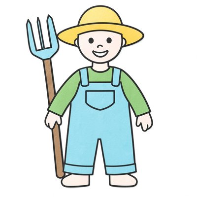 Silhouette rolnika — wycinanka