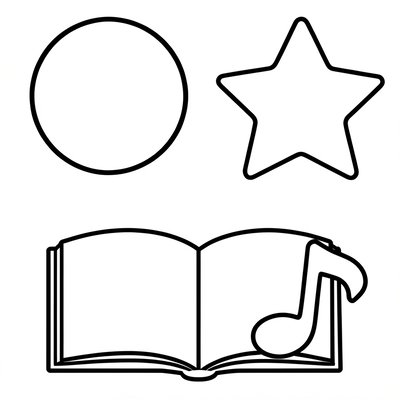 Kolorowanka — Proste kształty do stemplowania