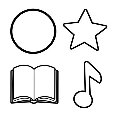 Kolorowanka — Proste kształty do stemplowania