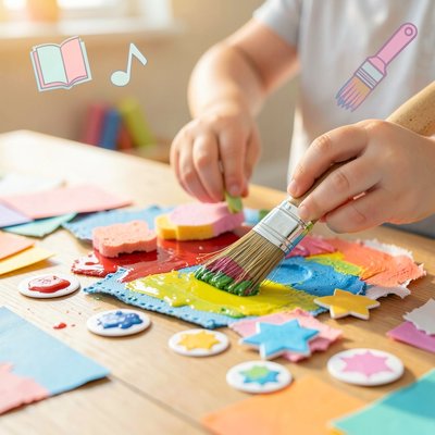 Plakat — Kolorowy kolaż: atmosfera zajęć