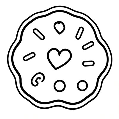 Kolorowanka — ciasteczzko z dekoracjami