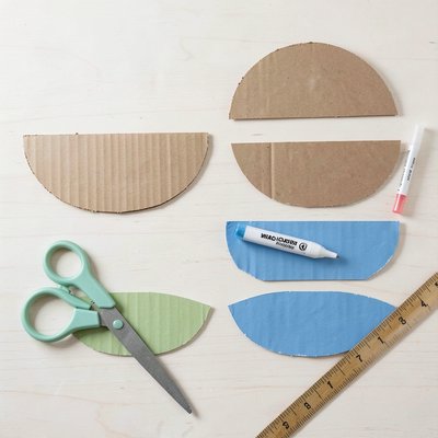 Szablon wyciętych elementów (półkole i daszek)