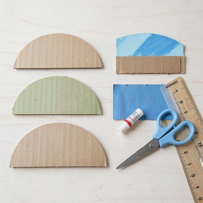 Szablon wyciętych elementów (półkole i daszek)