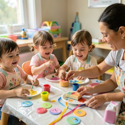 Dzieci tworzą telefon - scena zajęć