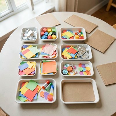 Pojemniki z materiałami