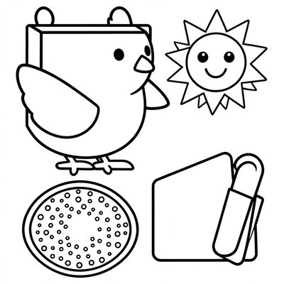 Kolorowanka — proste kształty dla maluchów