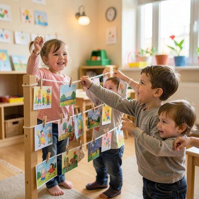 Mini-galeria — prace powieszone