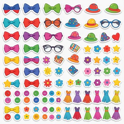 Arkusz naklejek i ozdób