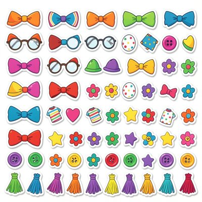 Arkusz naklejek i ozdób