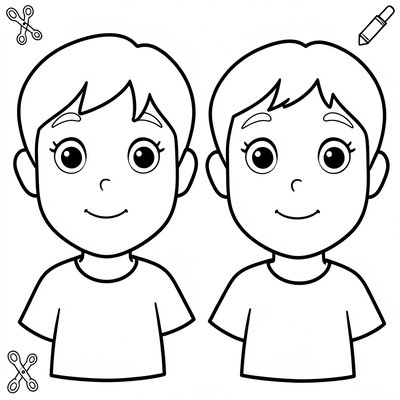 Kolorowanka — dwa obrysowe portrety