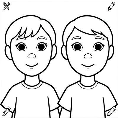 Kolorowanka — dwa obrysowe portrety