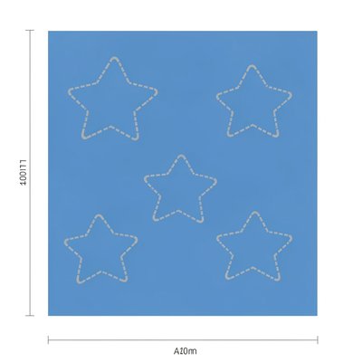 Szablon A4 — niebieski arkusz z konturami gwiazdek