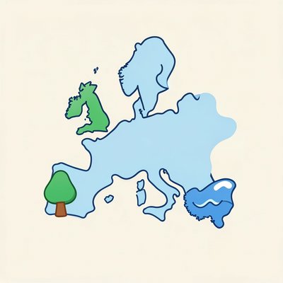 Prosta mapa Europy dla maluchów