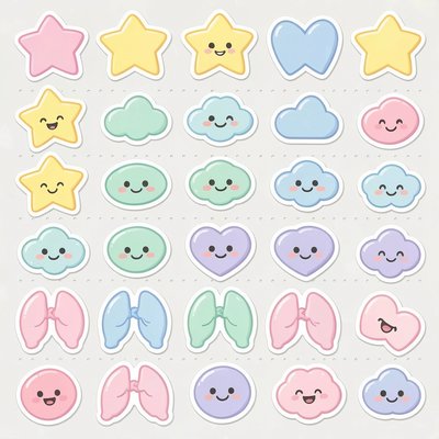 Arkusz naklejek i ozdób do pracy