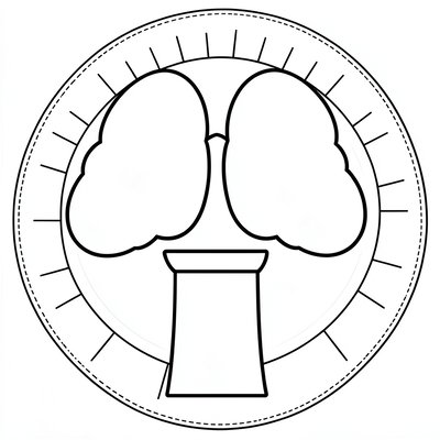 Kolorowanka: proste płuca do kolorowania