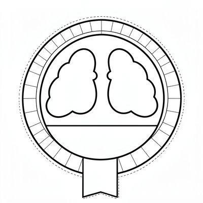 Kolorowanka: proste płuca do kolorowania