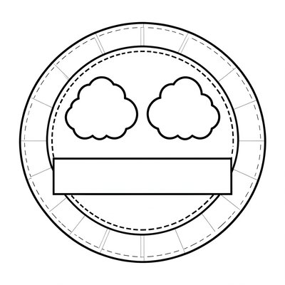 Szablon talerzyk — kontury do wycięcia i ozdabiania