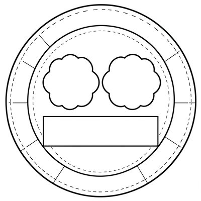 Szablon talerzyk — kontury do wycięcia i ozdabiania