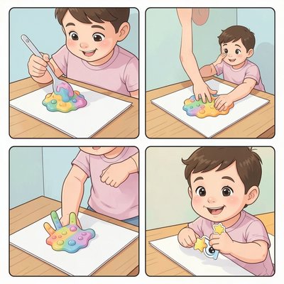 Proces odbitek dłoni — krok po kroku