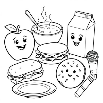 Kolorowanka — Postacie jedzeniowe