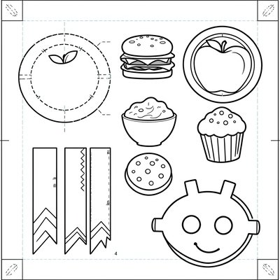 Szablony rekwizytów — talerze i kostiumy