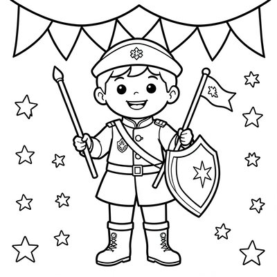 Kolorowanka: Mały żołnierz do kolorowania