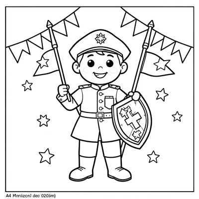 Kolorowanka: Mały żołnierz do kolorowania