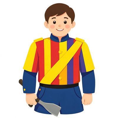 Ilustracja Gwardii Szwajcarskiej (prosta, edukacyjna)