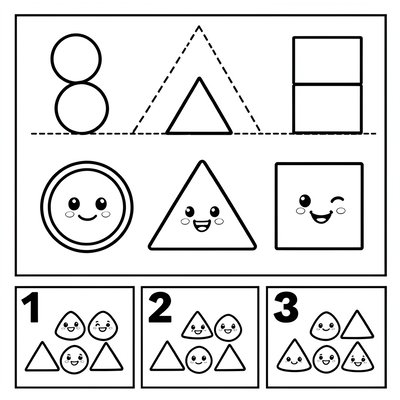 Kolorowanka i karta ćwiczeń — śledzenie sekwencji