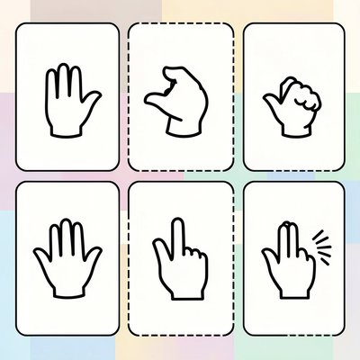 Karty do ćwiczeń słuchowo-ruchowych — Klawisze hasła