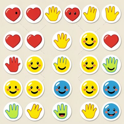 Szablon / arkusz naklejek z symbolami