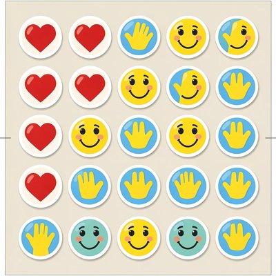 Szablon / arkusz naklejek z symbolami