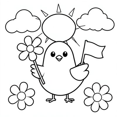 Kolorowanka: Ptaszek Pokoju
