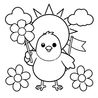 Kolorowanka: Ptaszek Pokoju