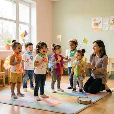 Scena przedstawienia na dywanie