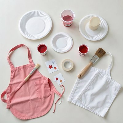 Przygotowane stanowisko pracy — widok z góry (flat lay)