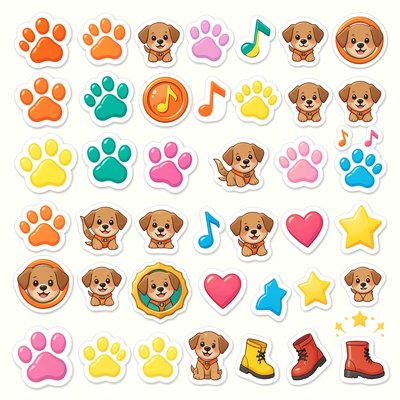 Arkusz naklejek — Motywy psa ratowniczego