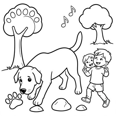 Kolorowanka — Pies ratowniczy w akcji