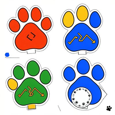 Szablony znaczników podłogowych — Łapki i strzałki